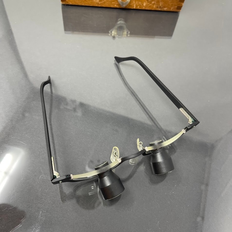 Vintage Surgical Spectacles Glasses in Wooden Box