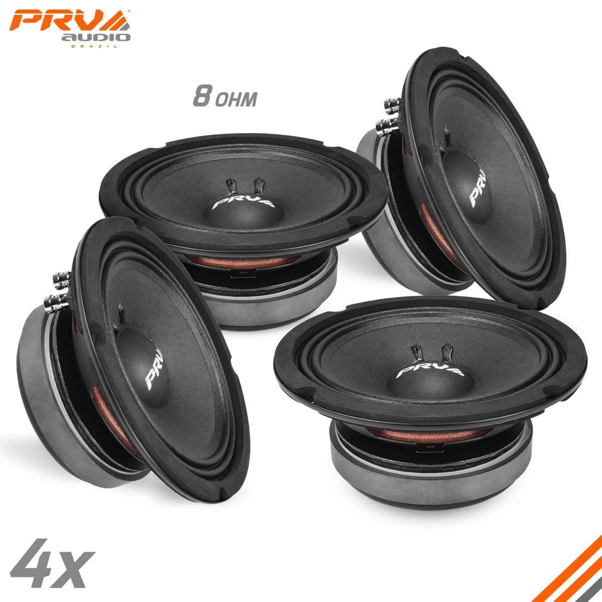 4x PRV Audio 6MB400 Midbass Pro Audio 6.5' Speakers 8 Ohm 6MB PRO 1600 Watts