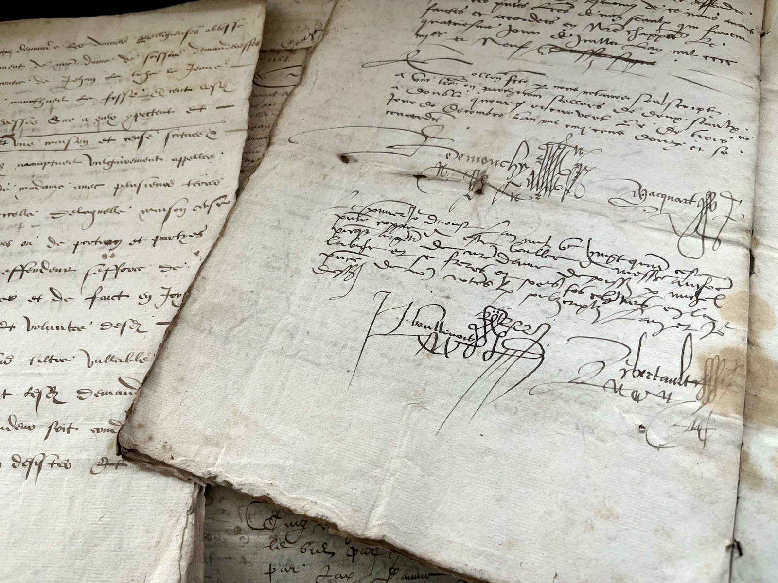 AUTHENTIC RENAISSANCE ERA WATERMARKED PAPER MANUSCRIPT from 1500s
