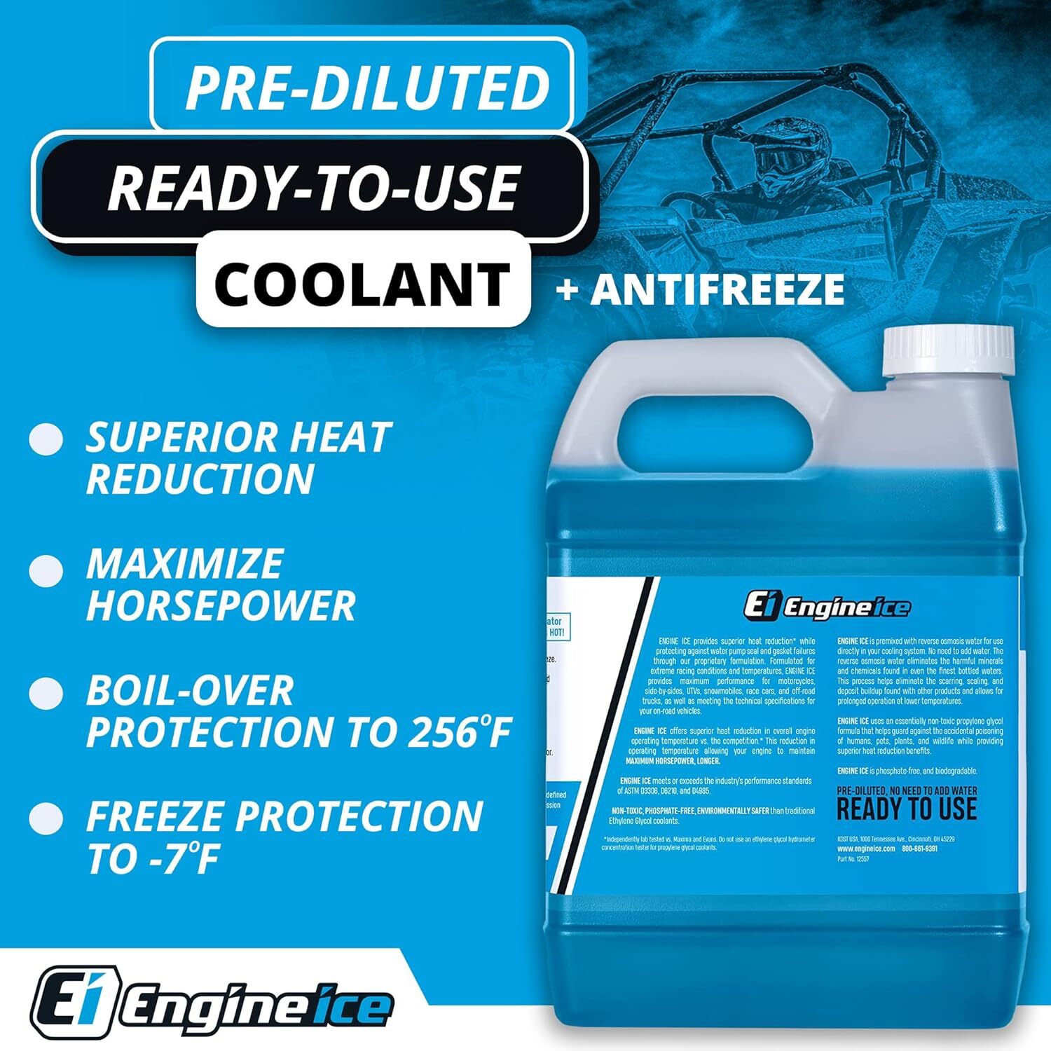 Qty 2 of ENGINE ICE 1/2 GAL High Performance Coolant Non-Toxic Biodegradable