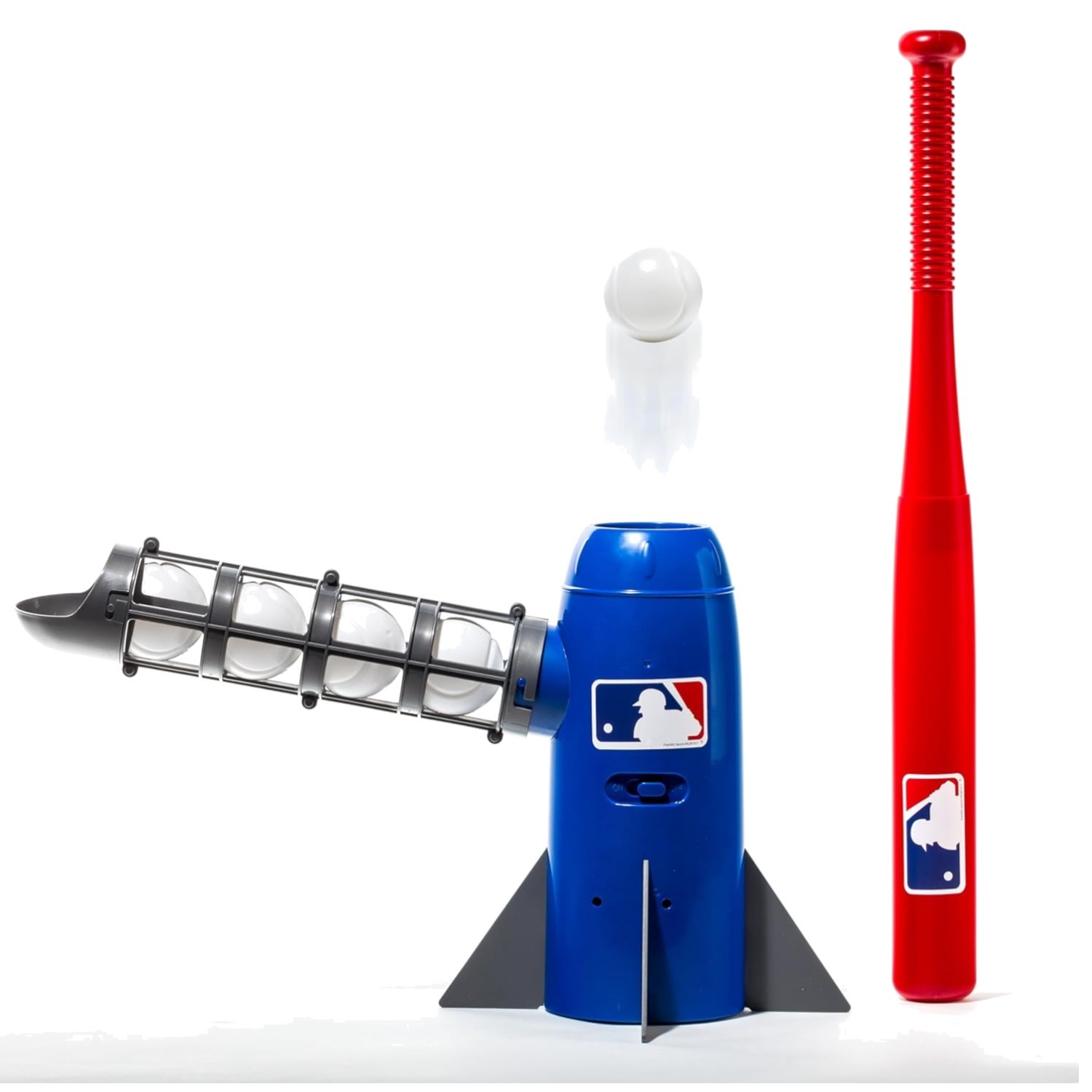 MLB Kids Pitching Machine Pop Rocket with Plastic Baseballs