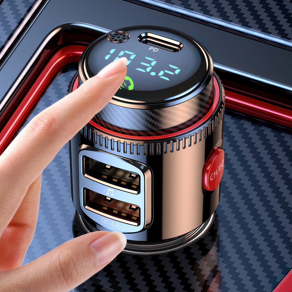 Car Bluetooth FM Transmitter PD 45W Car Charger Power Adapter Cigarette Lighter