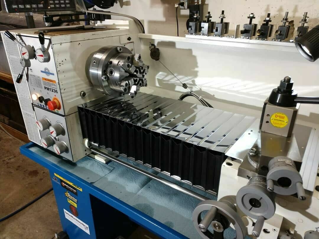 PM1228 lathe stainless steel armored protection cover,width 240 mm x Lmax 600 mm