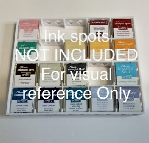 STORAGE TRAY for Stampin Up Ink SPOT 1x1 inch pads Holds up to 20 spots EMPTY