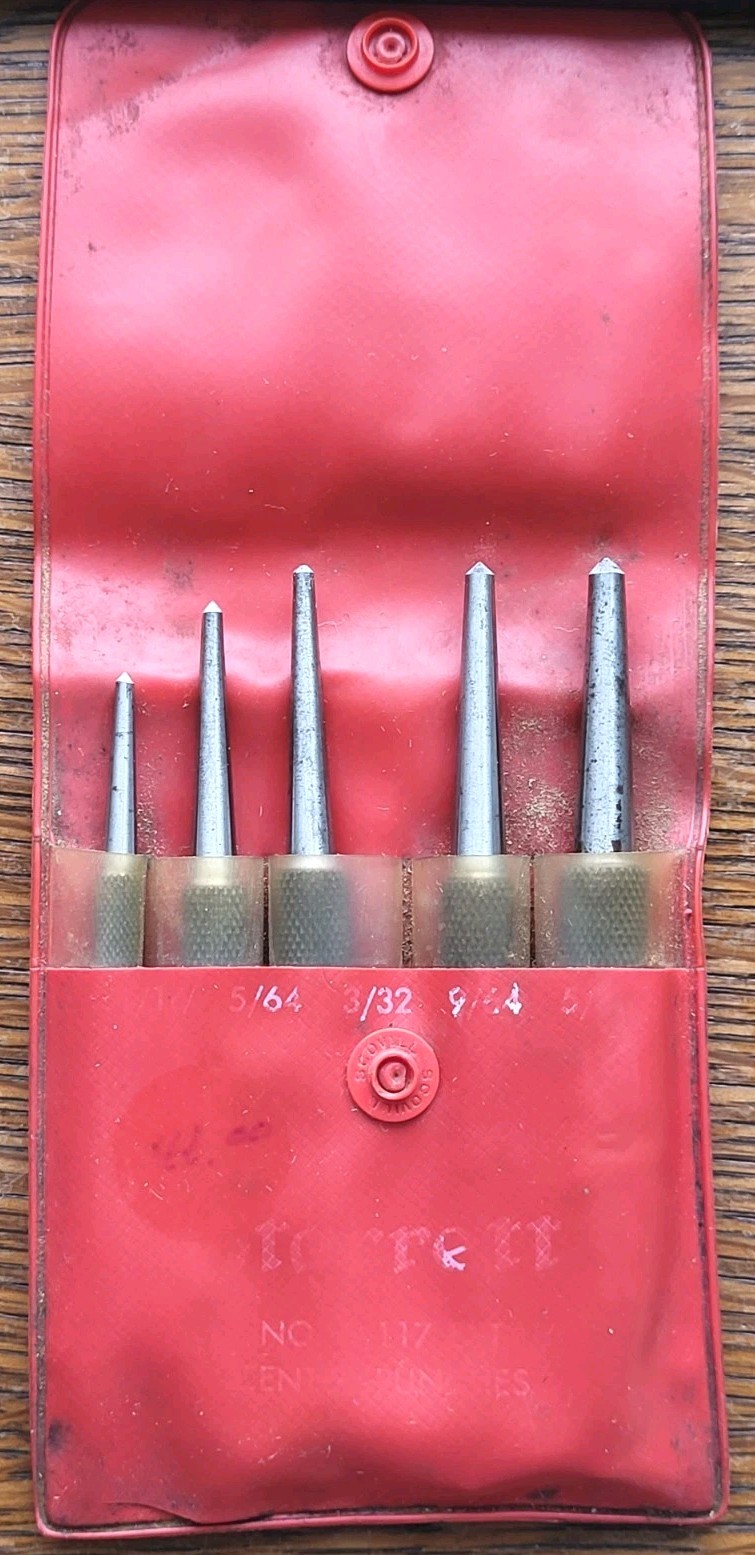 Vintage L. S. Starrett No. S 117 Set of (5) Center Punches Machinist Tools USA