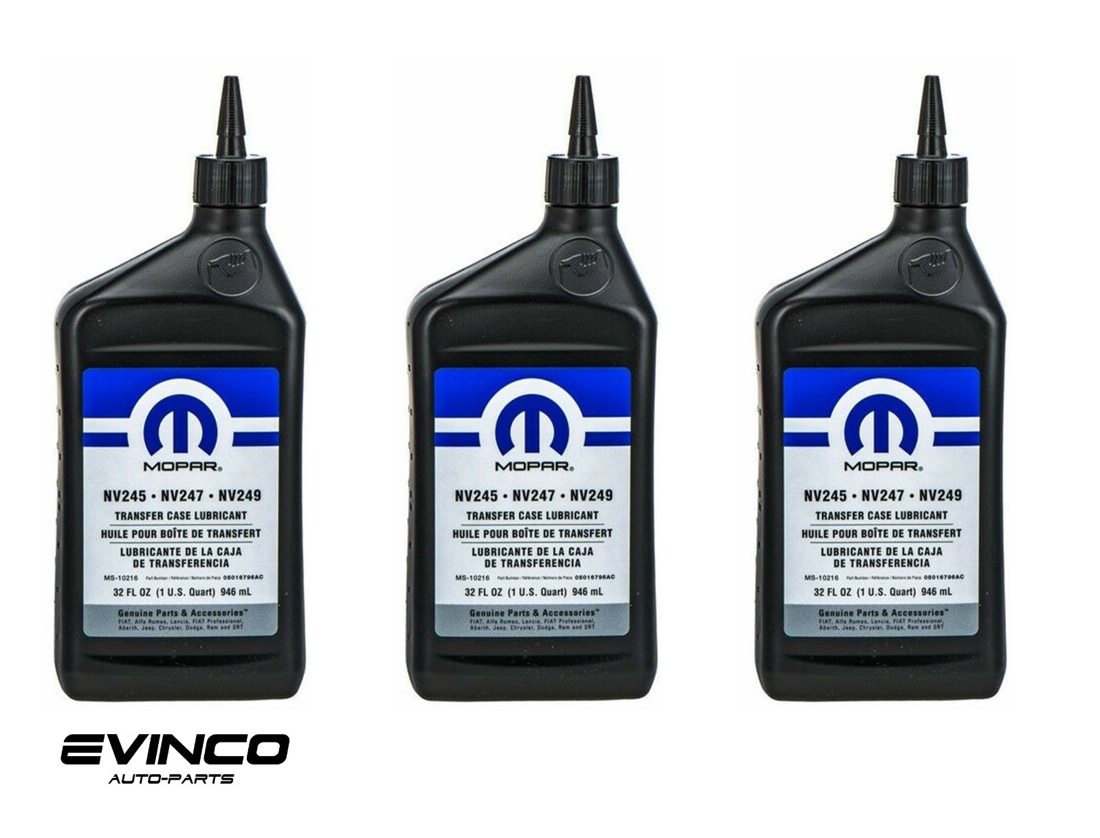 Mopar Transfer Case Fluid For Dodge Chrysler Jeep NV245 NV247 NV249 Pack of 3