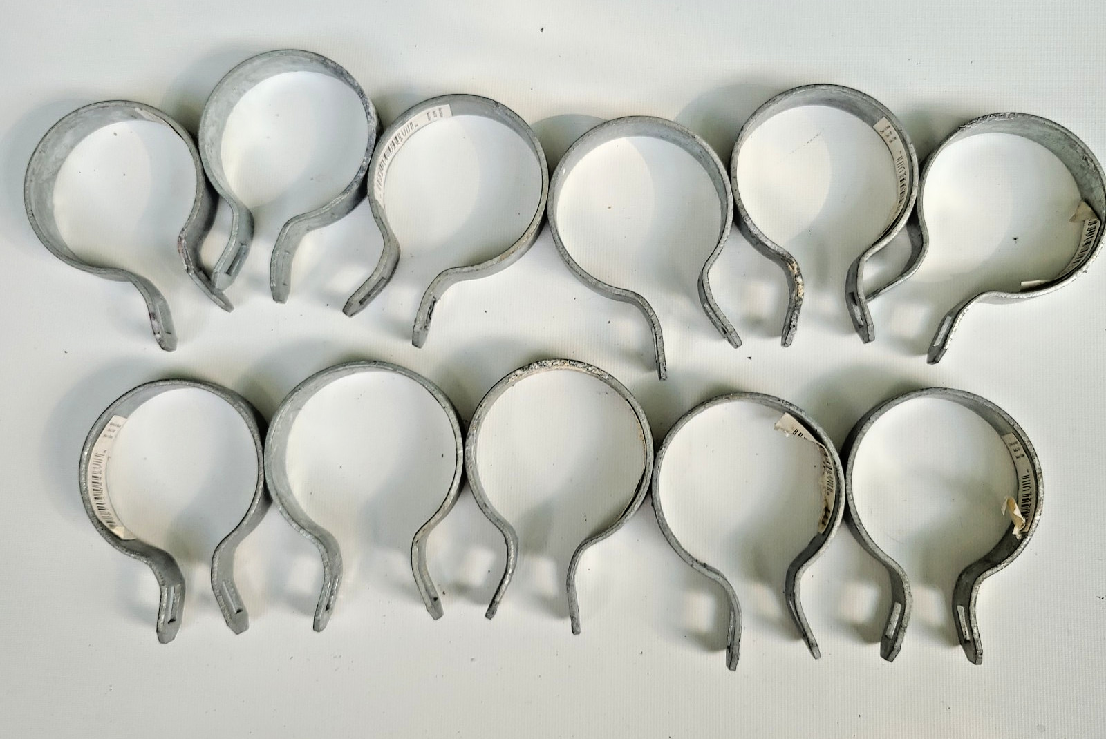 Galvanized Chain Link Brace Band, 2-3/8 In.  Lot of 11 - Without bolts - NOS