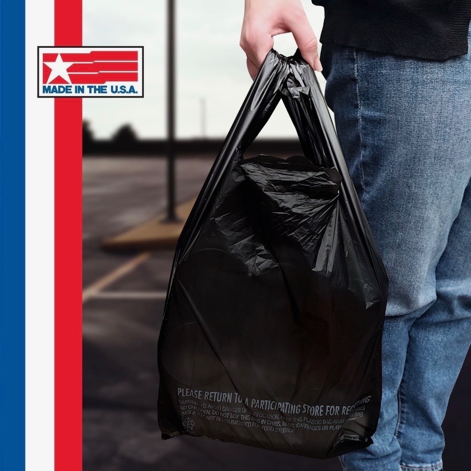 Black T-Shirt Carryout Bags 11.5 x 6.5 x 22 1000 ct