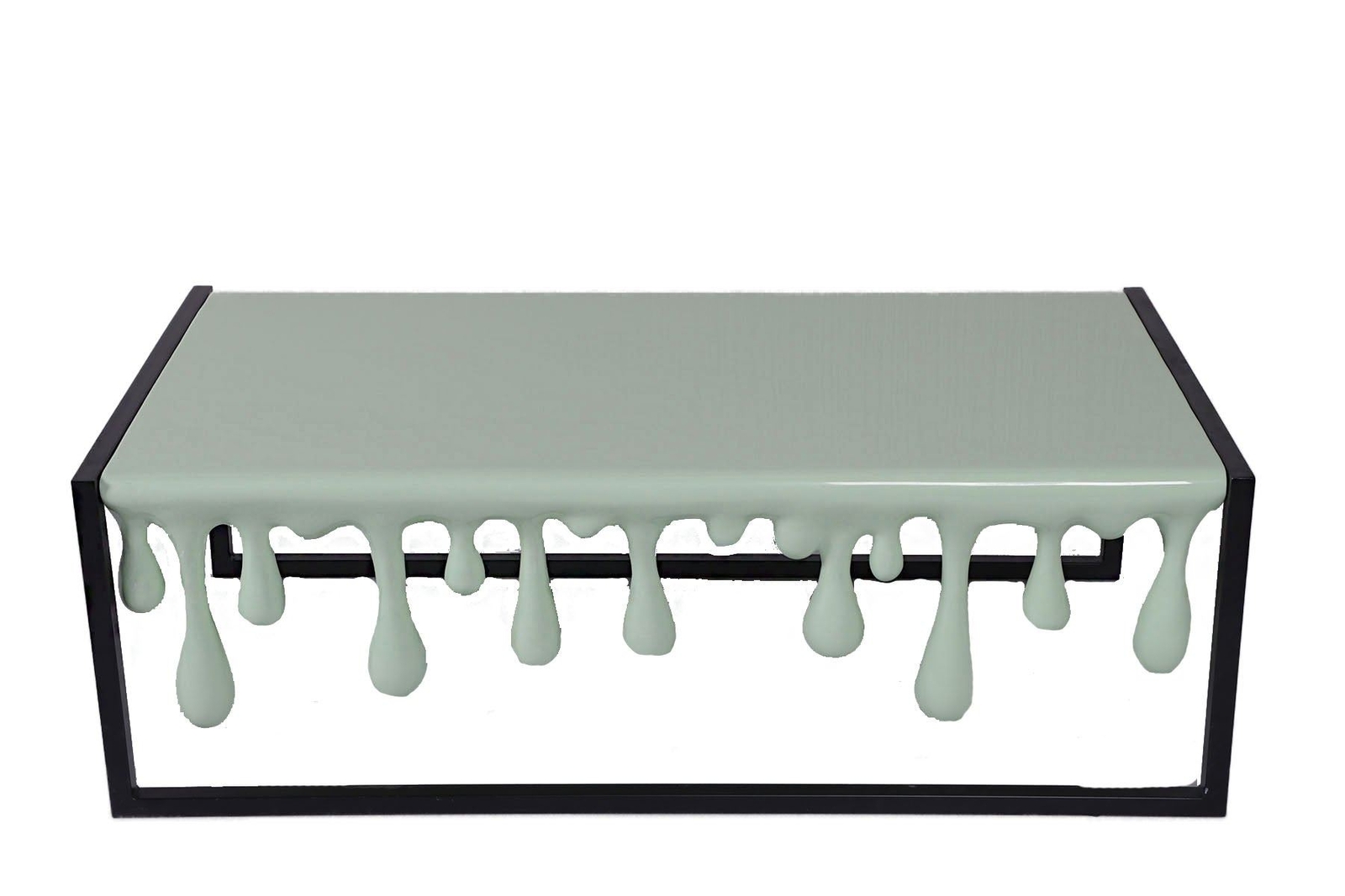 Mint Green Melting Rectangle Table Dripping IceCream Statue Home Furniture Decor