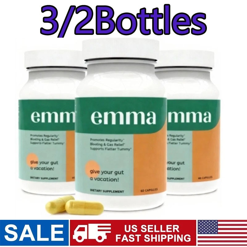 3/2x Emma Gut Health & Colon Cleanse Formula, Relief from Bloating, 60 Capsules