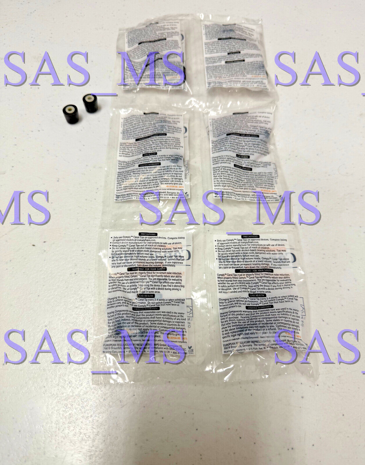 LOT OF 6 PAIRS COMPLY CANAL FOAM TIPS SHORT SLIM SIZE FOR INVISIO X5 HEADSET