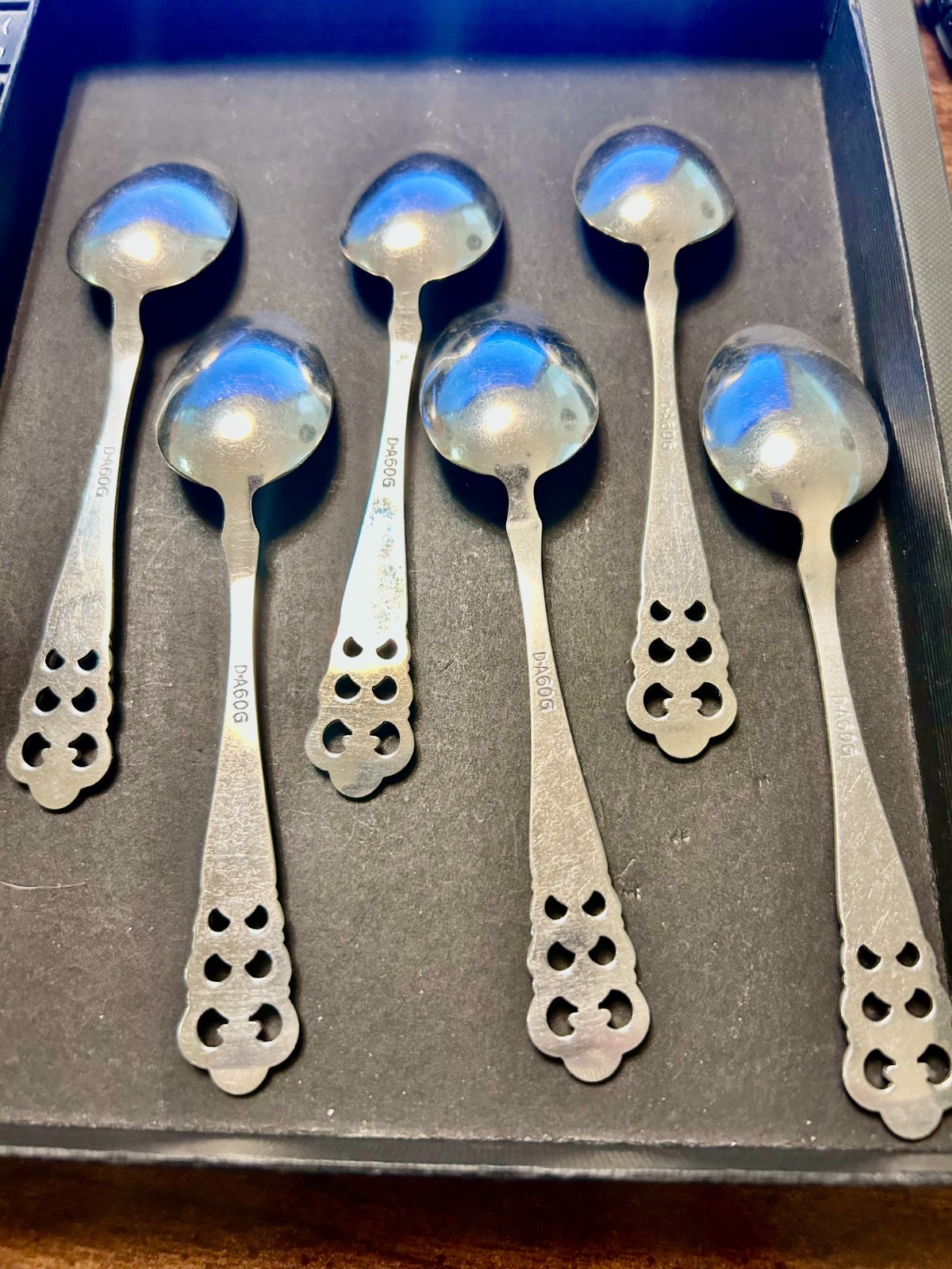 David Andersen Norrona Demitasse 5" Spoon set (6) D-A 60G Elegance Silver Plate