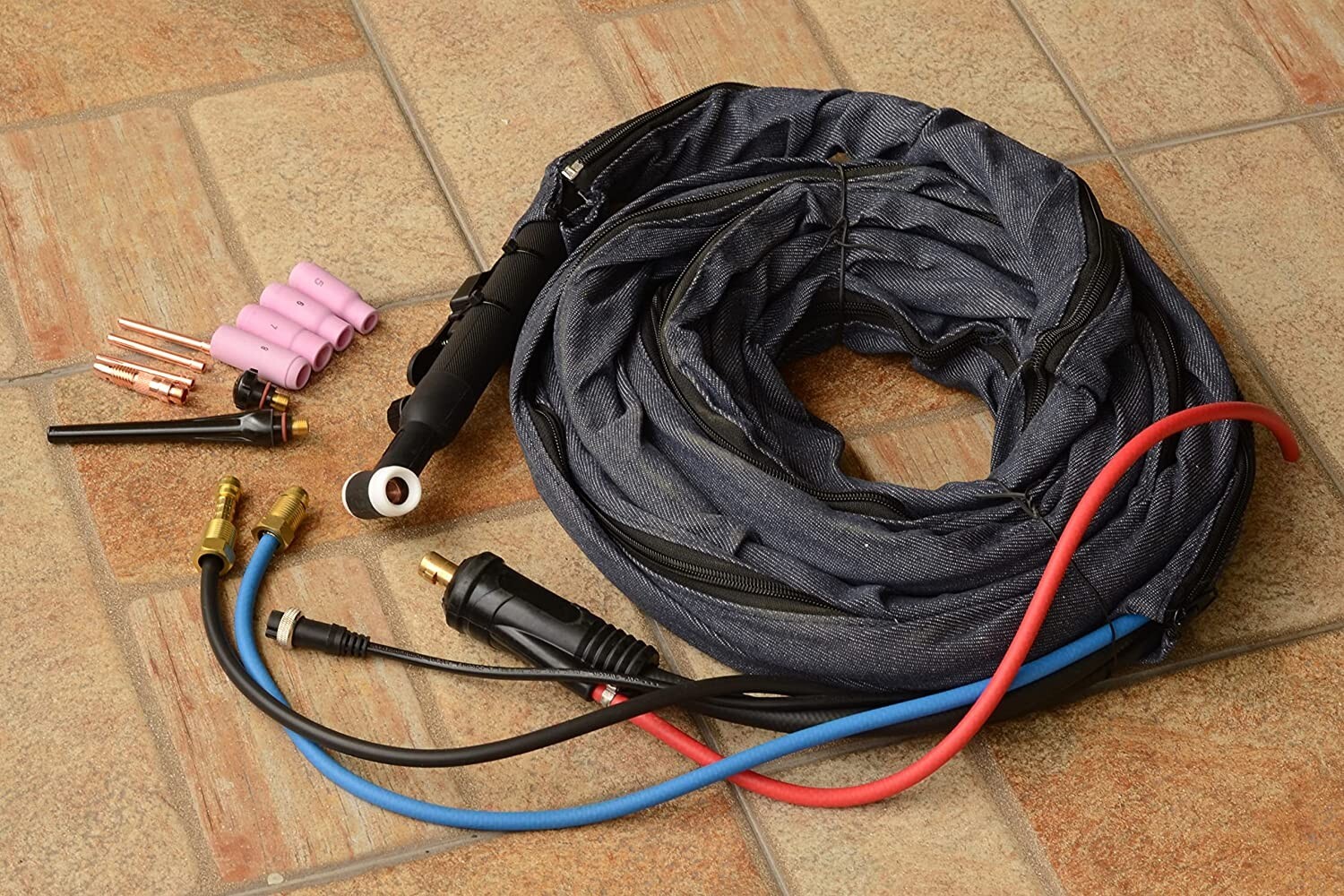 WP-18FV-25 TIG Welding Torch Flexible Valve Head Water cooled 350Amp 25Feet 7.6M