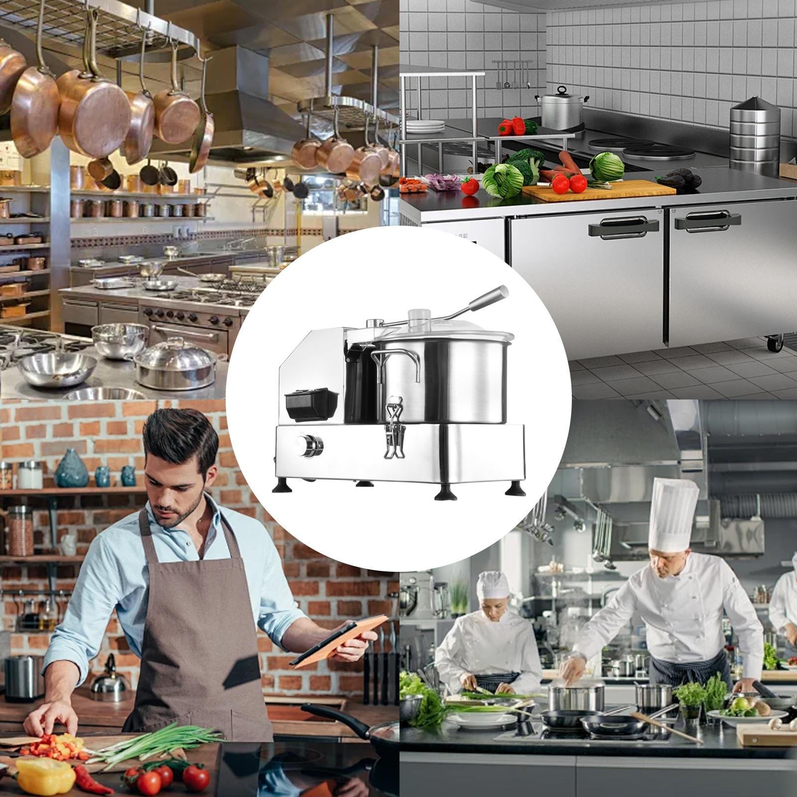 Commercial Food Processor Stainless Steel 1500W Electric Vegetable Meat Chopper-