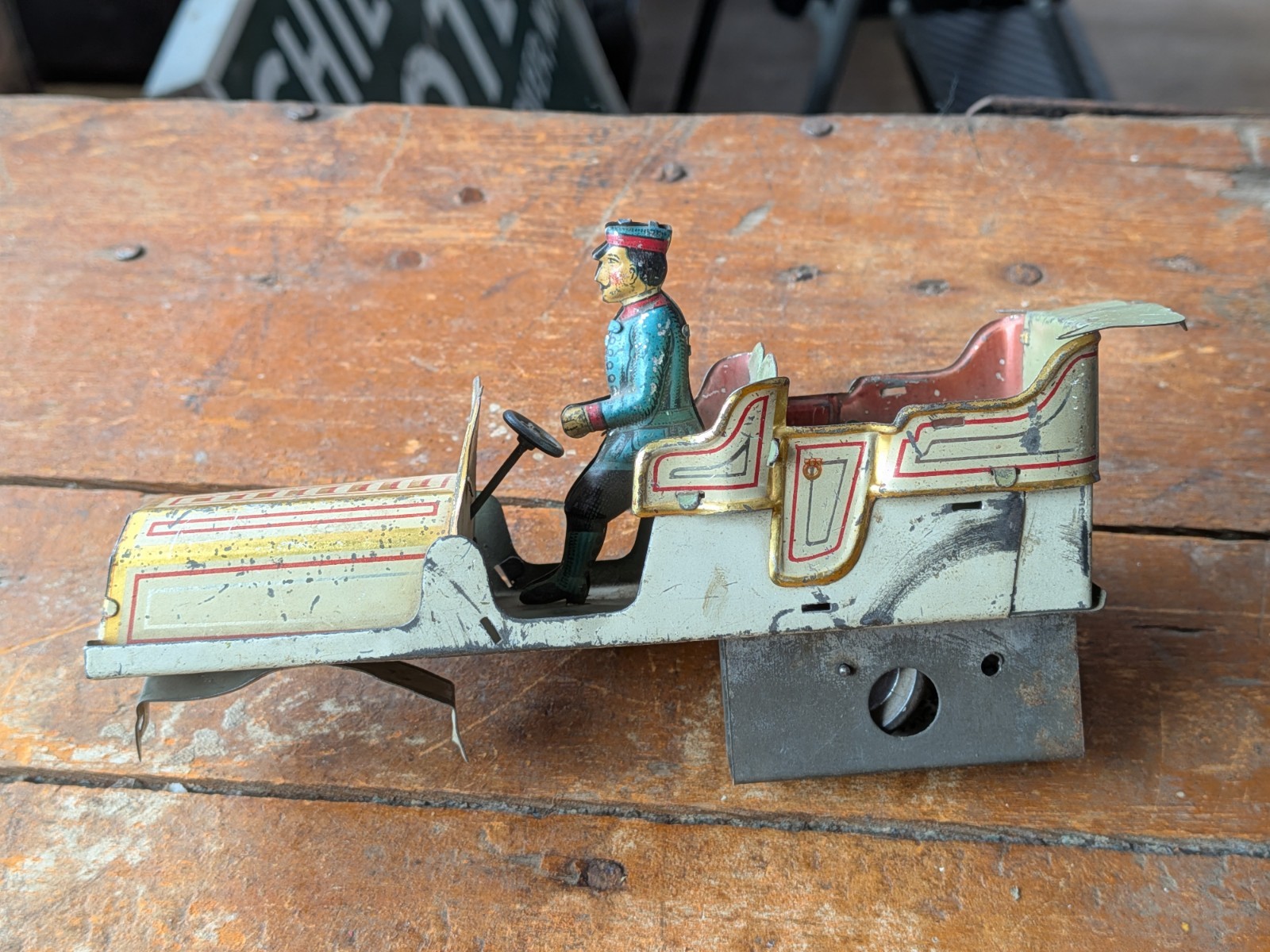 Parts Gunthermann Lehmann German Tin Touring Limousine Wind Up Toy Car Driver