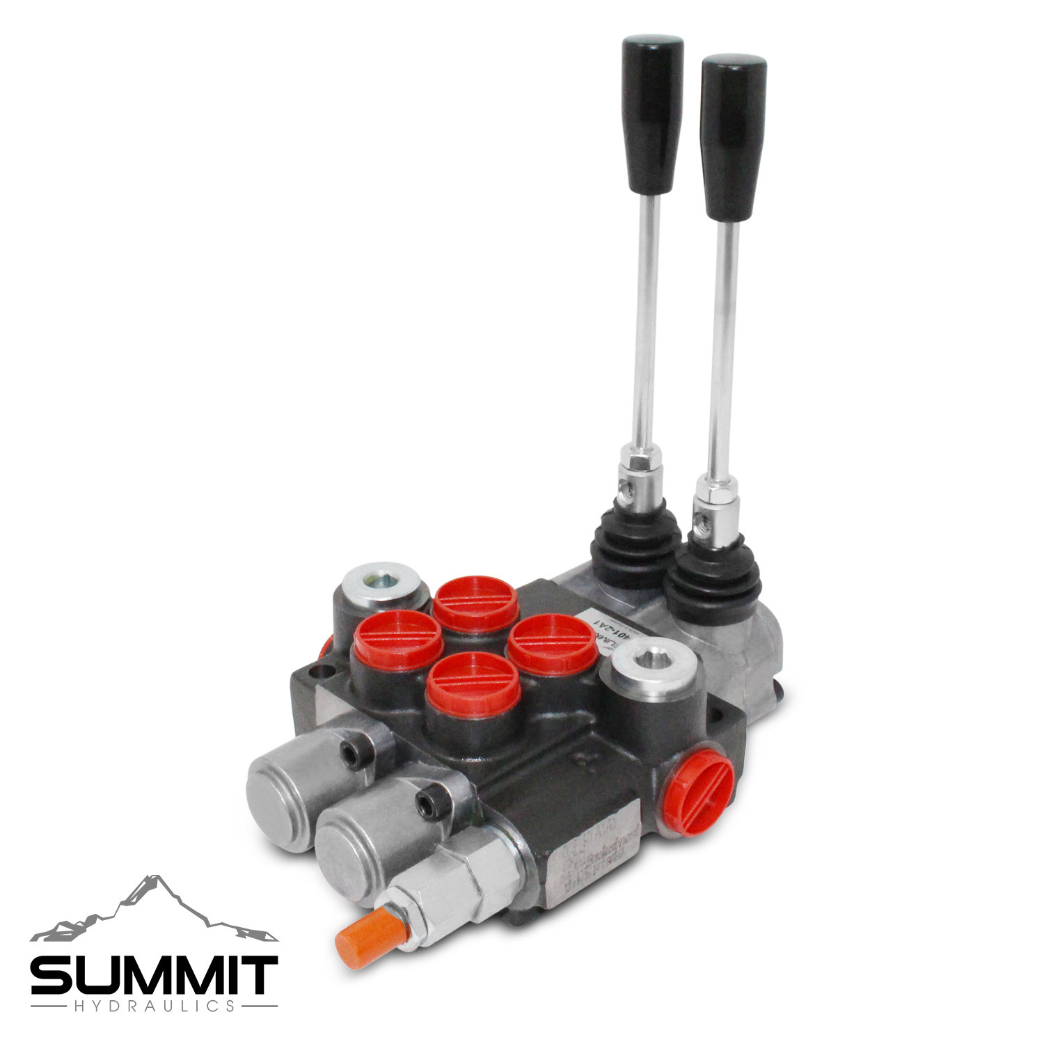 2 Spool Hydraulic Monoblock Double Acting Control Valve, 11 GPM, SAE Ports