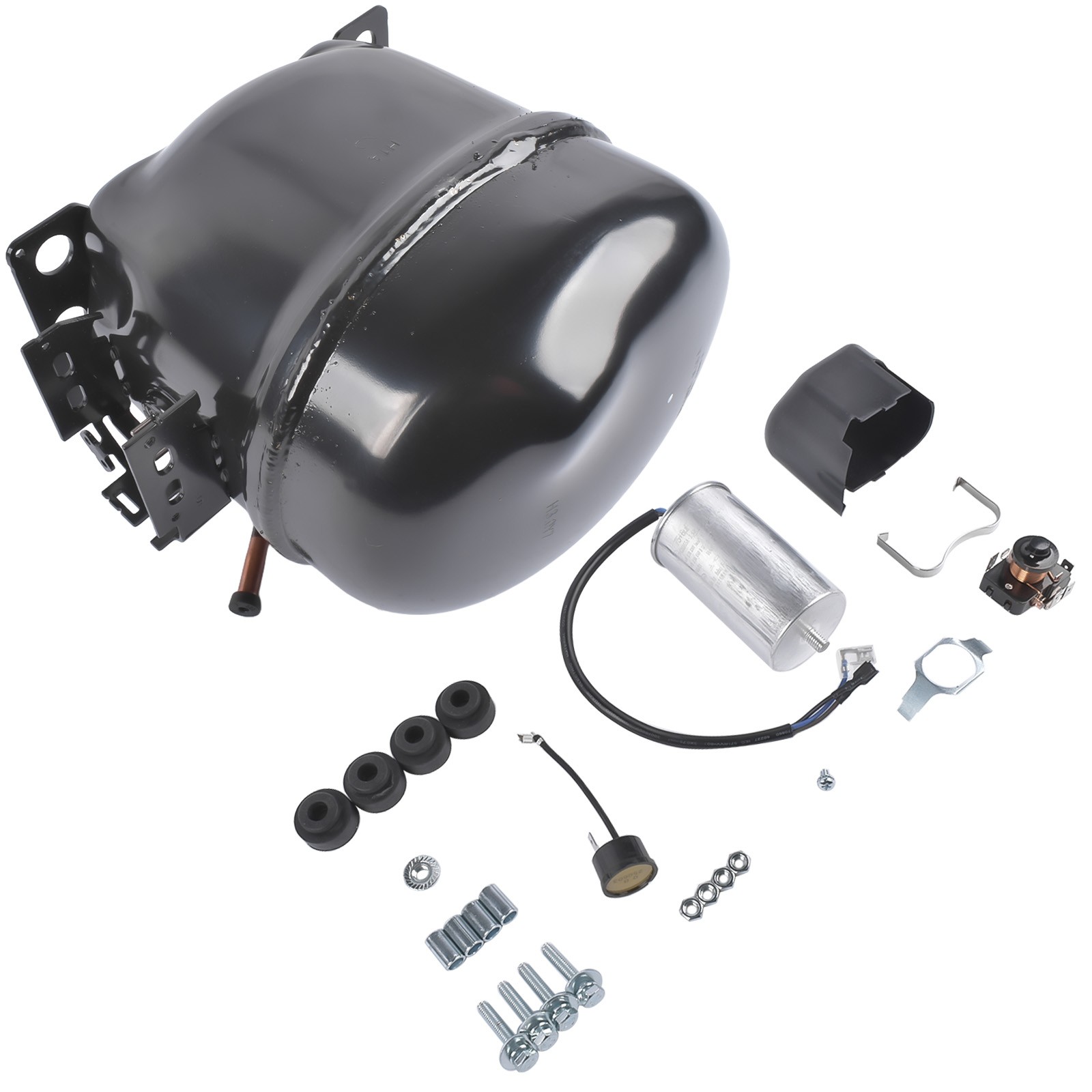 Replacement Refrigeration Compressor Black 220-240V 1/3 HP R-134A Single Phase