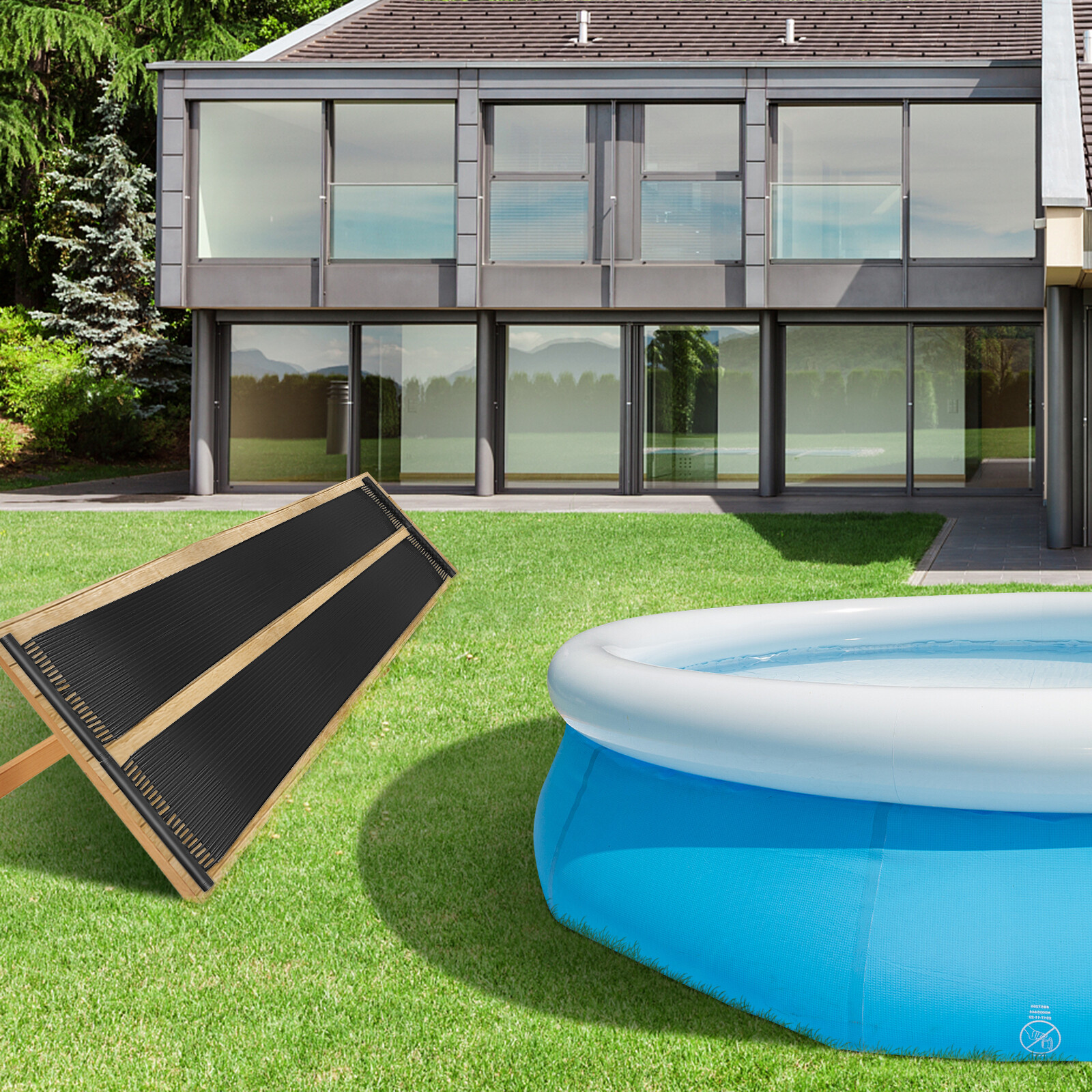 2.5'x16.5' PE Solar Pool Heater Panel Weatherproof Swimming Pool Heating System
