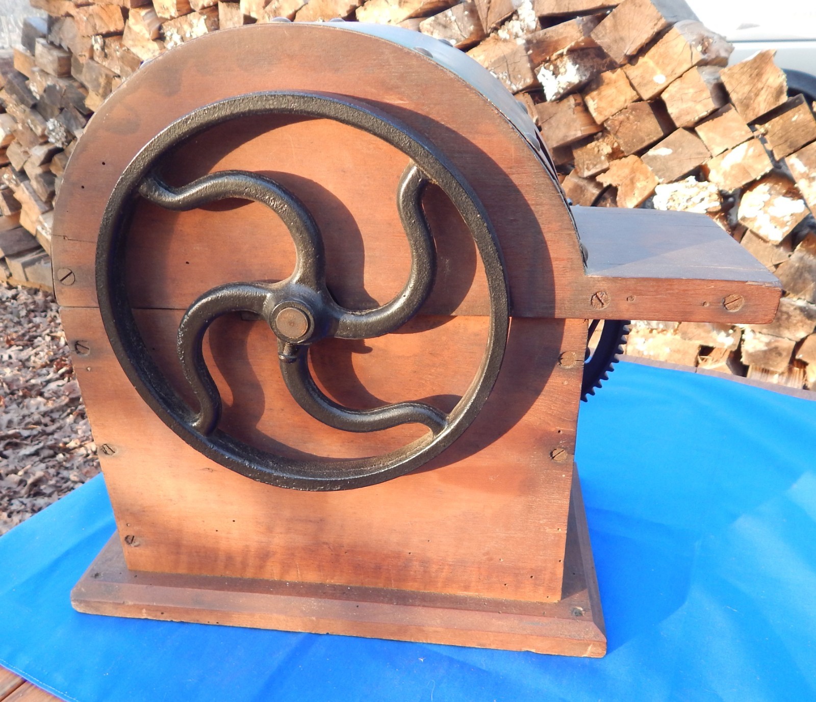 1800s Horseradish/Hard Cheese Grinder - Brass, Cast Iron and Wood