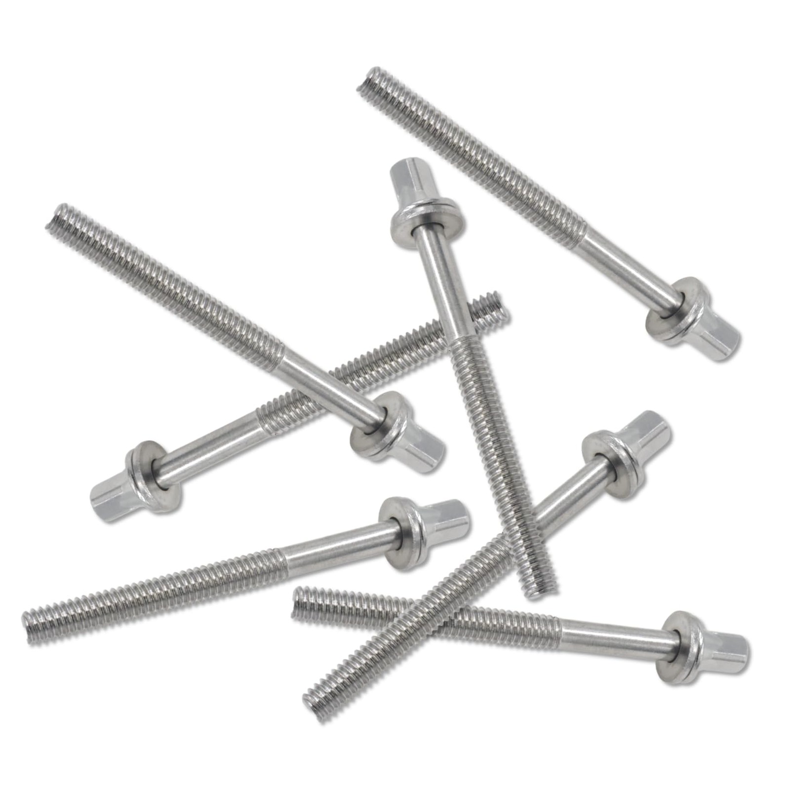 CashBeat 12-Pack Drum Tension Rods, M6X60 mm Stainless Steel M6 x60, Silver