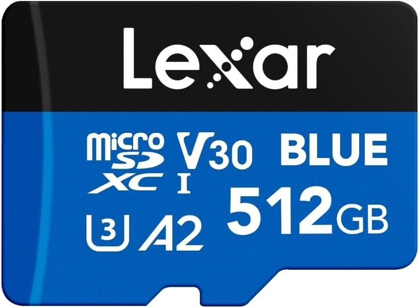 Lexar 512GB Blue Micro SD Card Up to 160MB/s, microSDXC UHS-I Memory Card 512GB