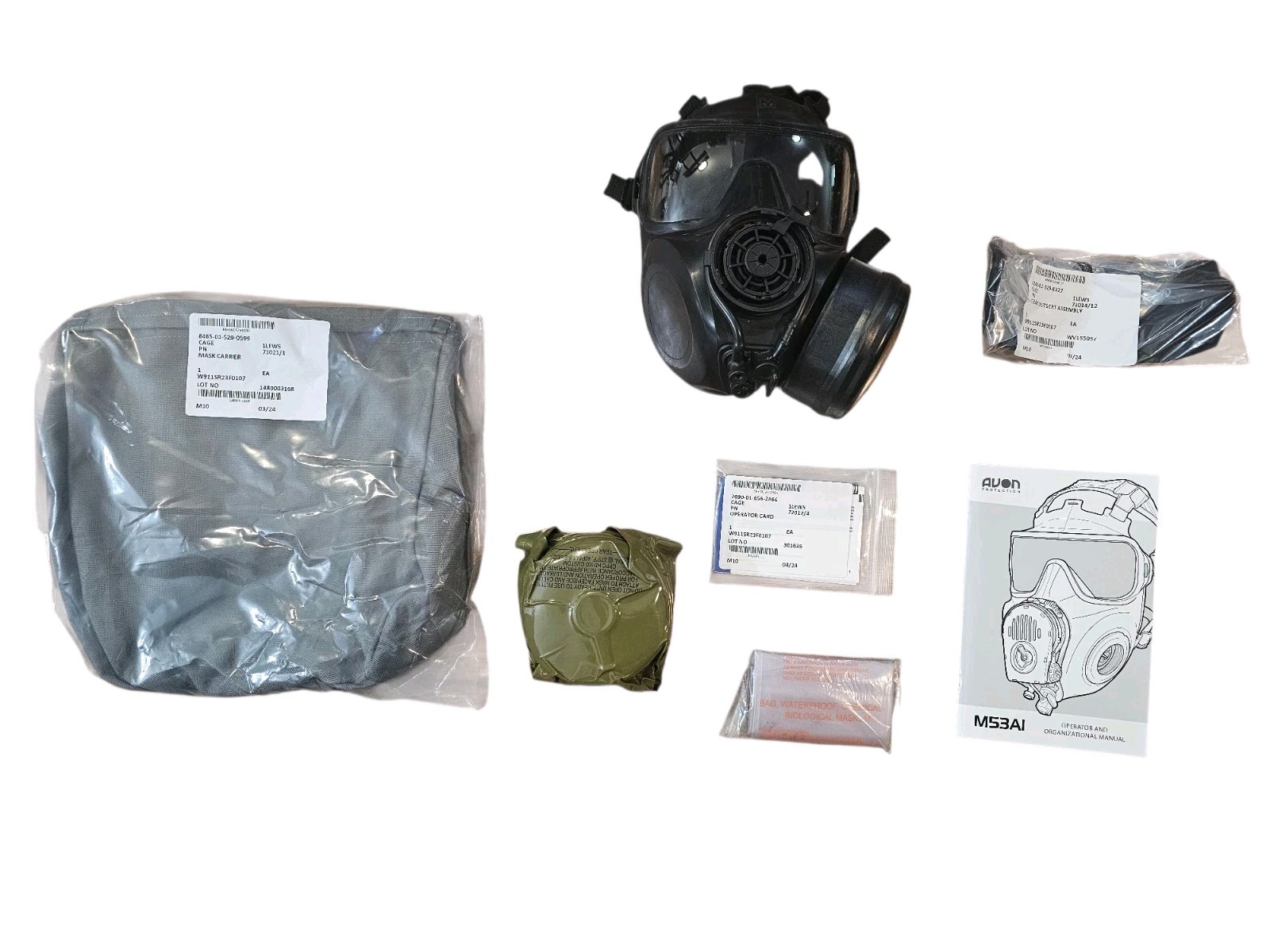 Complete Avon FM53 M53 Gas Mask Air Purifying Respirator SEAL  DEVGRU CAG Medium