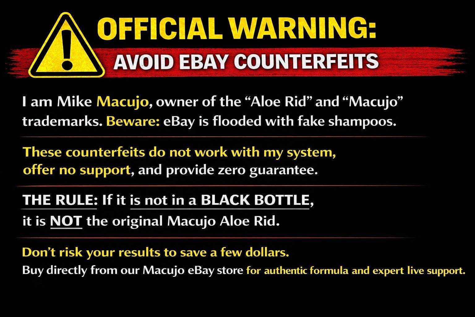 Macujo Aloe Rid Old Formula Shampoo 6oz – Deep Cleansing Clarifying Detox