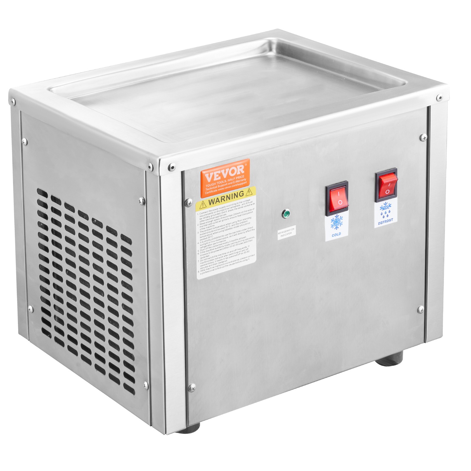 VEVOR Fried Ice Cream Roll Machine Rolled Ice Cream Maker 11 x 9.5 inch Pan