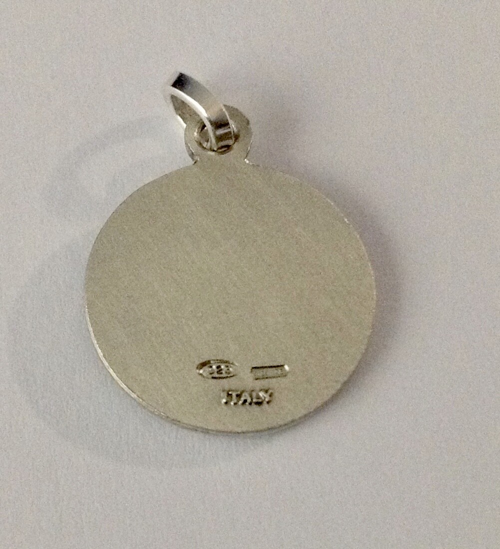 925 STERLING SILVER SAINT PIO OF PIETRELCINA ( PADRE PIO ) MEDAL - MADE IN ITALY