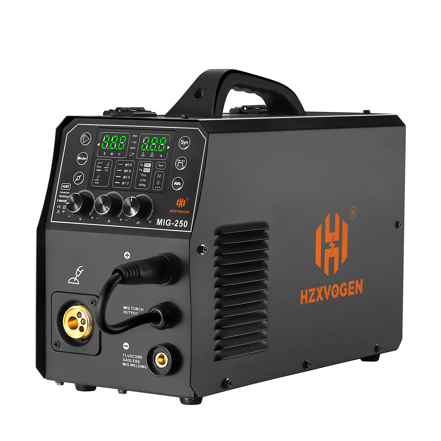 HZXVOGEN Aluminum MIG Welder Welding Machine 110/220V 250A 6in1 Dual Voltage USA