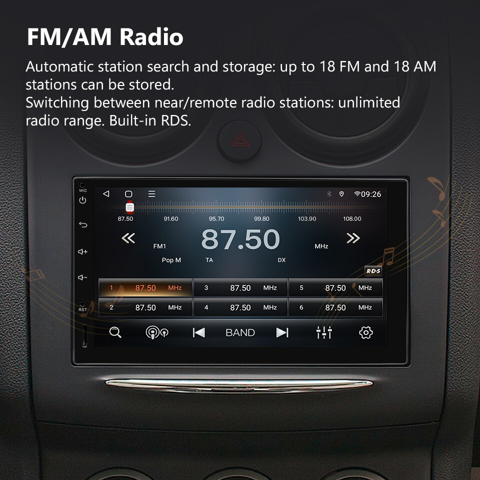 Eonon Q04SE 7" Car Stereo Radio Double 2 DIN 8-Core Android Auto 10 GPS CarPlay