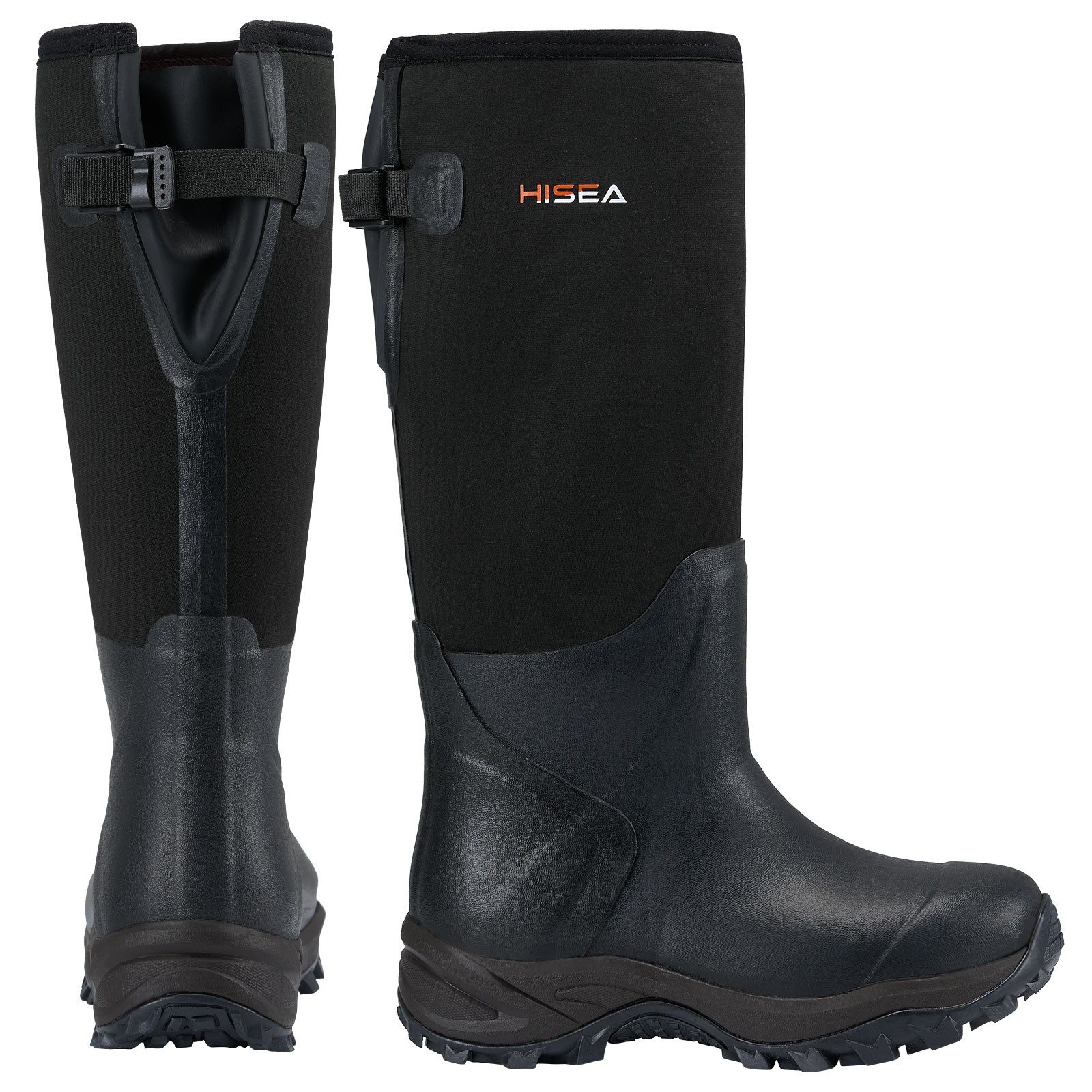 HISEA Men Hunting Boots Adjustable Rain Boot Waterproof Fishing Mud Working Boot