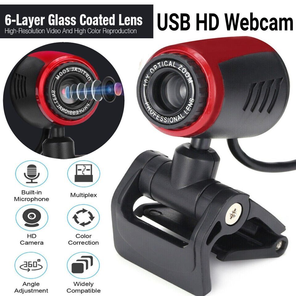 HD 1080P Webcam USB Computer Web Camera With Microphone For PC Laptop Desktop