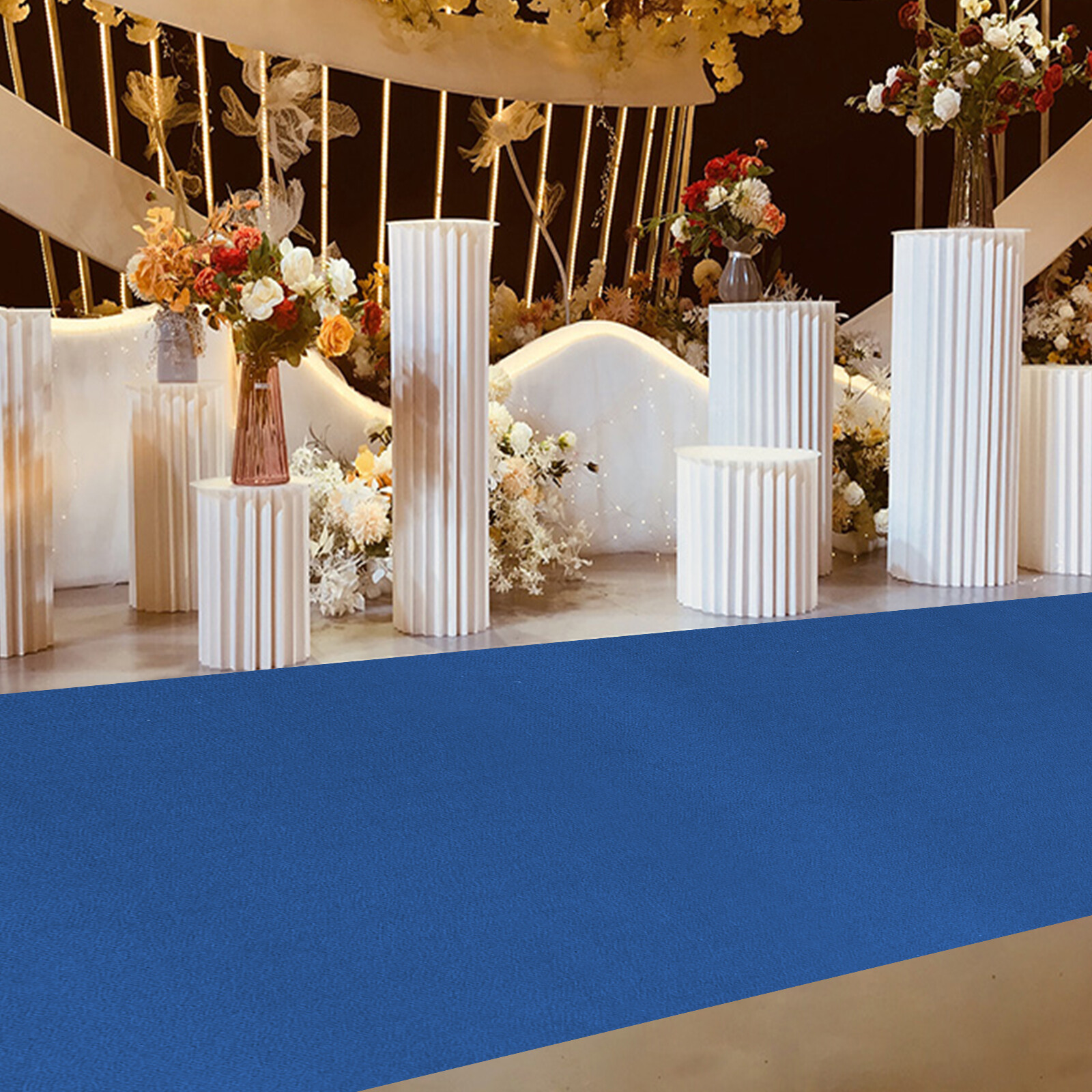 360GSM Blue Carpet Runner Wedding Award Party Event Aisle Rug DIY Cutting 3*33ft