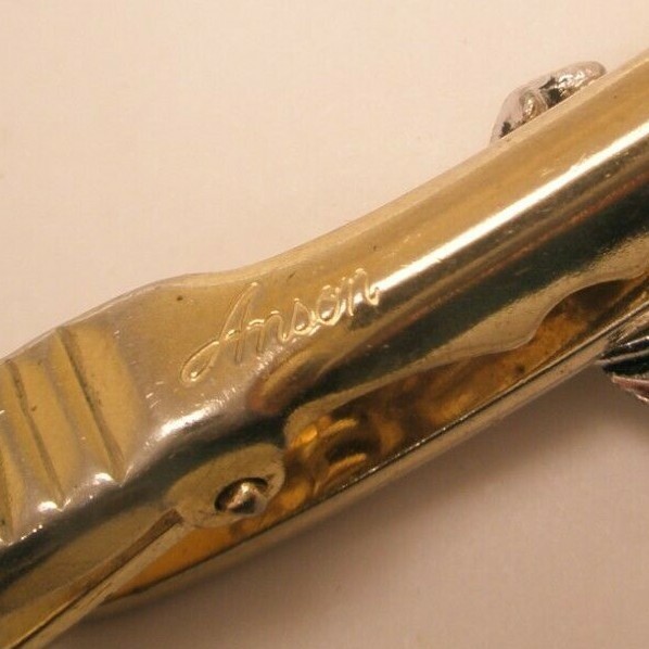 Bass Fishing Vintage ANSON Tie Bar Clip salmon steelhead muskie trout animal