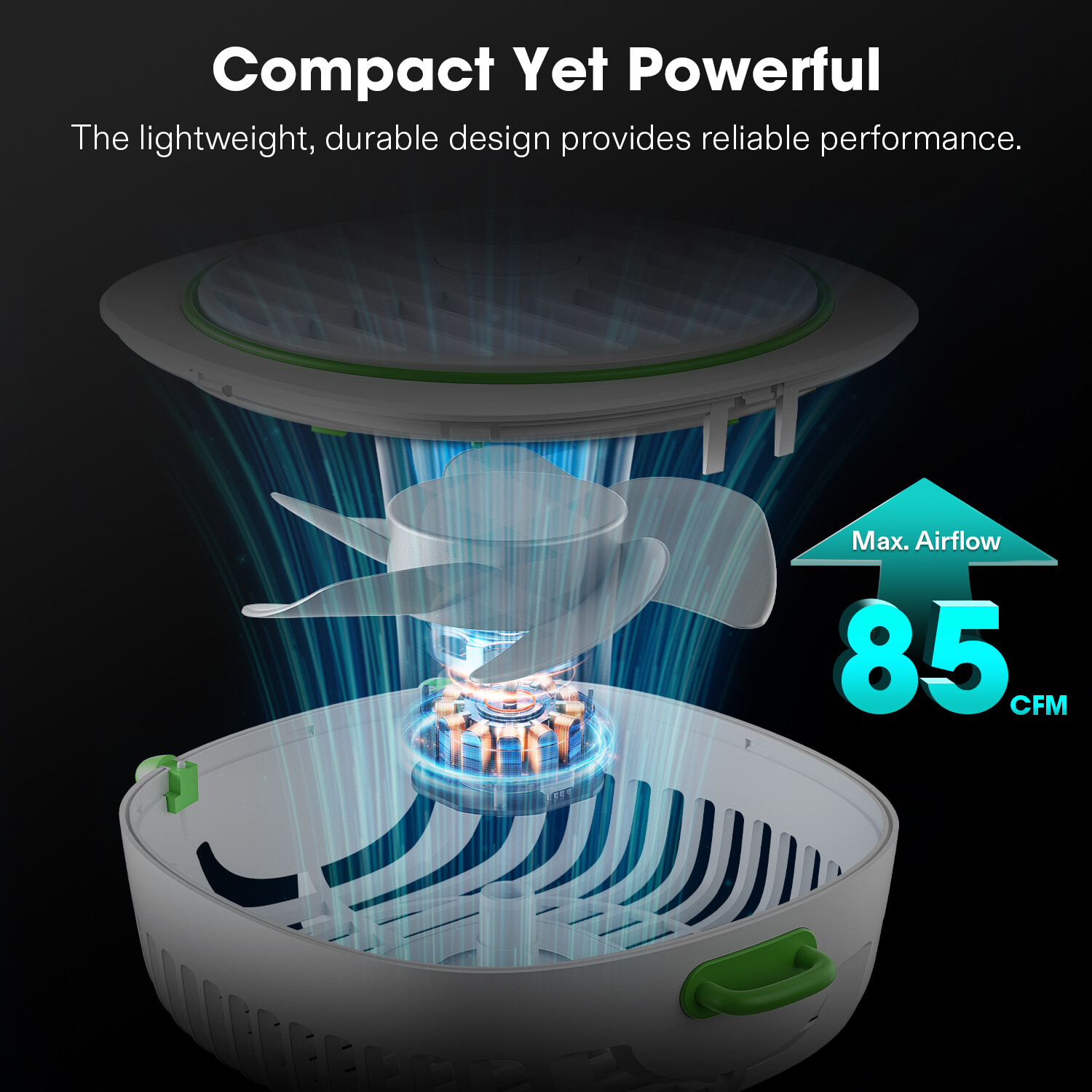VIVOSUN AeroWave D4 4-Inch Grow Tent Clip Fan, Black/Green/White
