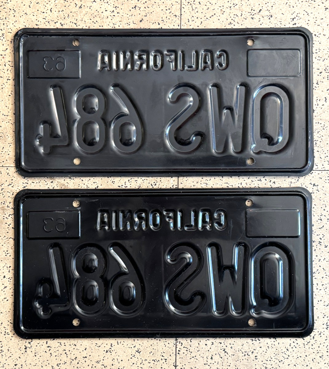 1968/1964/1963 CALIFORNIA license plates *PAIR* — DMV CLEAR — ORIGINAL car tags