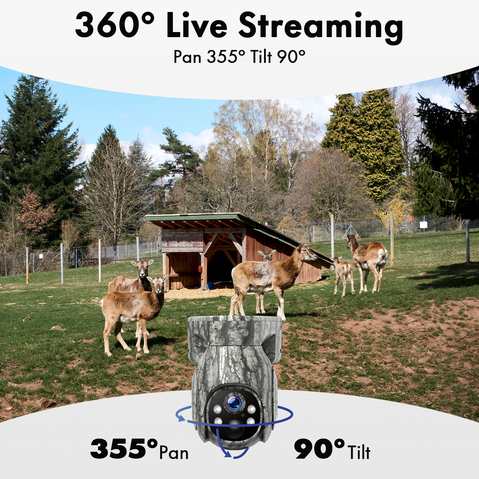 Campark Solar Powered 4G LTE Cellular 2K PTZ Trail Camera Hunting Cam + SIM Card