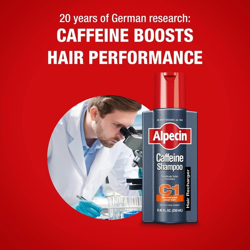 Alpecin C1 Caffeine Shampoo, 8.45 fl oz, Cleanses the Scalp to Promote Natura...