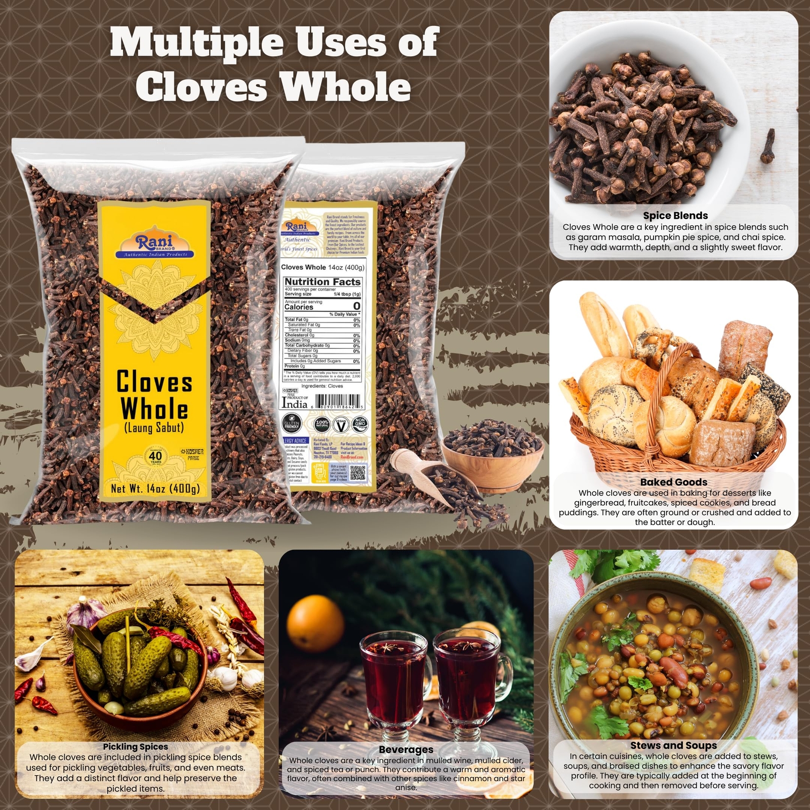 Rani Cloves Whole (Laung) 14oz (400g)