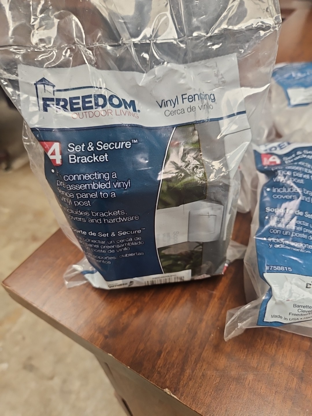 Lot Of 13 packs. FREEDOM Set & Secure Vinyl Fencing Brackets. Product # 758815.