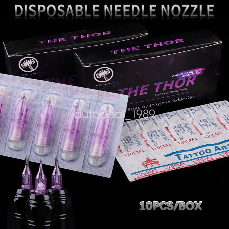 Disposable 10Pcs Sterile Tattoo Machine Nozzle Needle Tube Tips RL RM RS M1