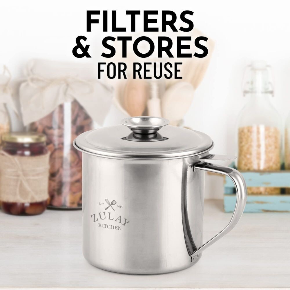 Zulay Bacon Grease Container