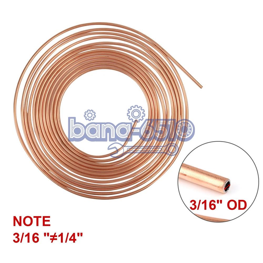 Copper Nickel Brake Line Tubing Kit 3/16 OD 25 Ft Coil Roll all Size Fittings US