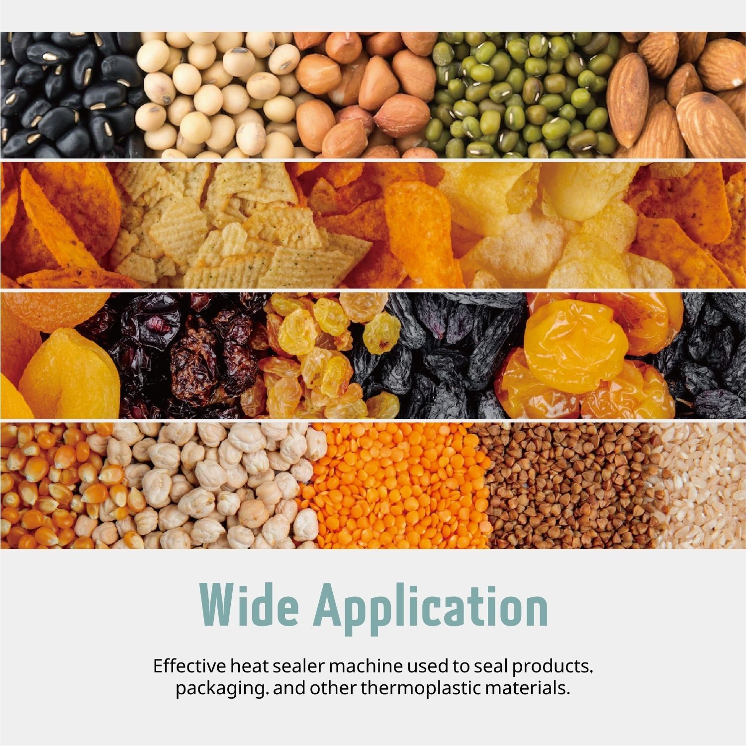 20" (500mm) Manual Impulse Heat Sealer 750W Poly Bag w/ Element Grip & Teflon