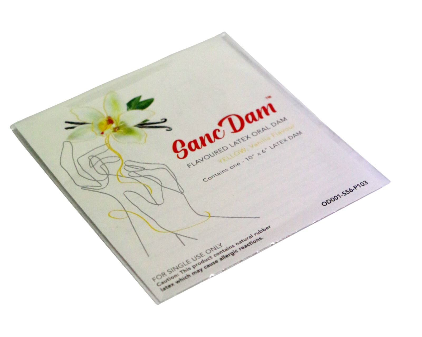 4 Flavored SancDam Ultra-Thin Oral Sex Dam W/Elastic Strap Belt (Dental Dams)