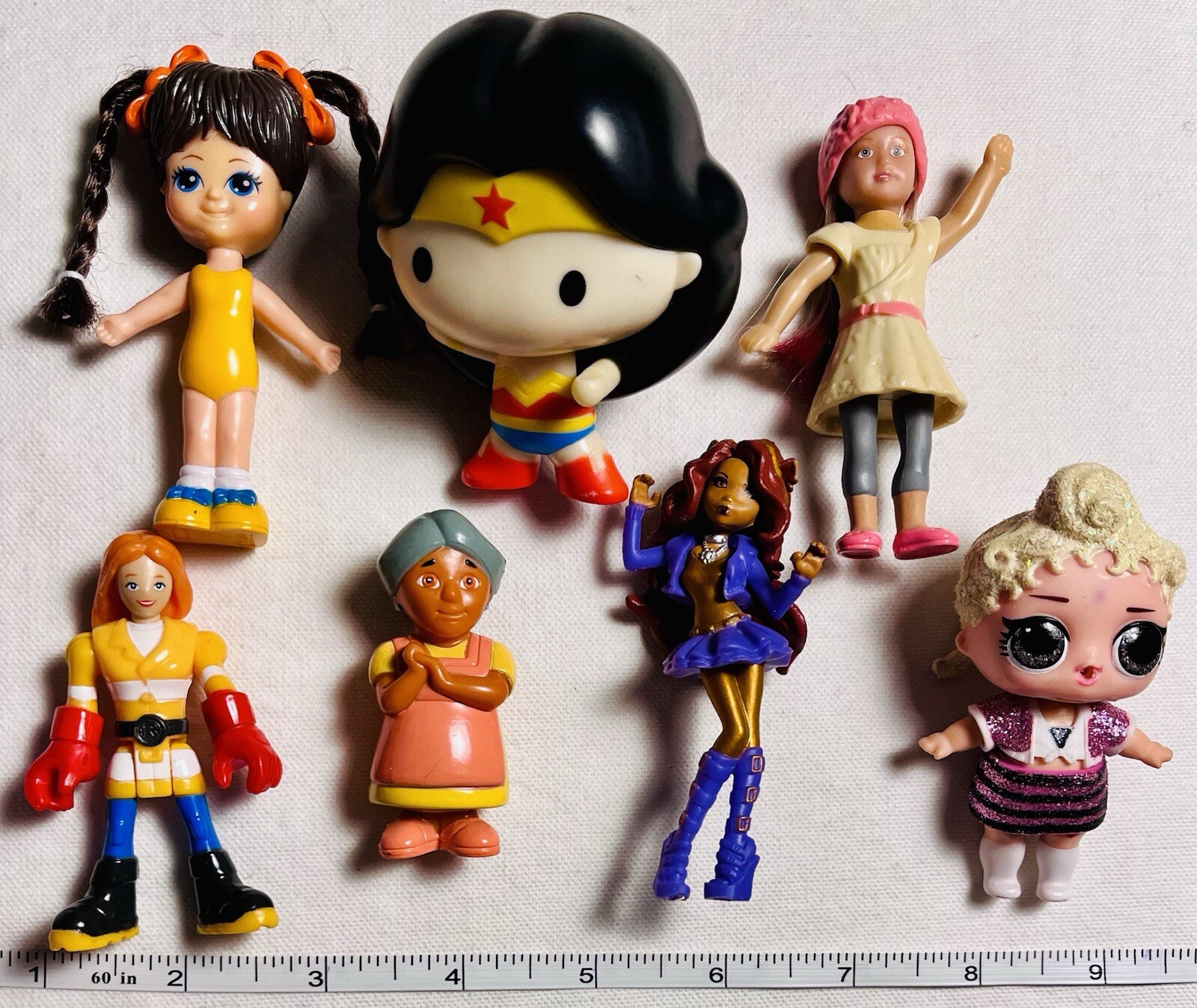 88 Piece + Girls Mixed Toy Lot Mini Dolls Pets Toys Food Mini Brands Figurines +