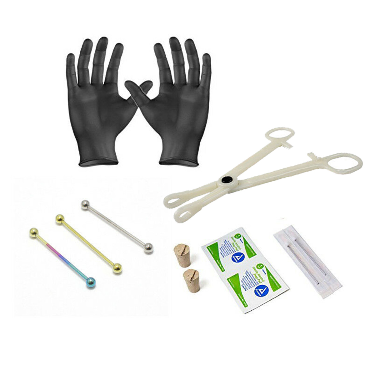 Industrial Barbell Piercing Professional Kit 12 Pieces Scaffolding 14G 38MM