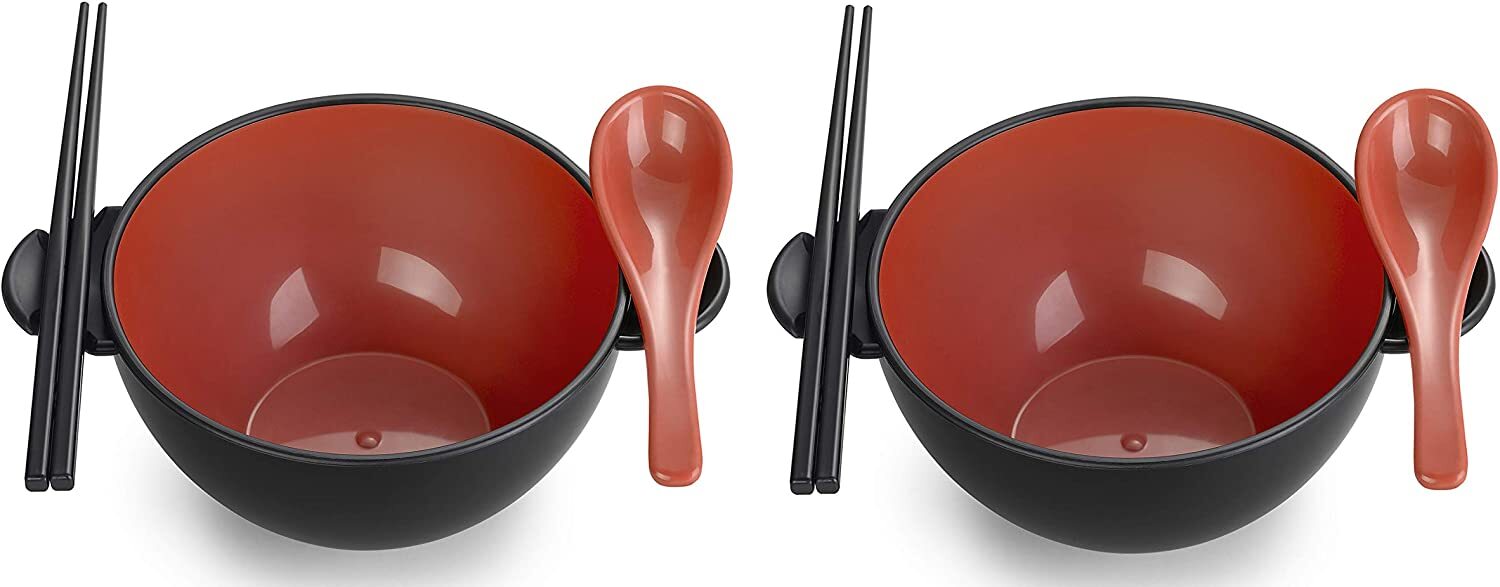 Ozeri Earth Ramen Bowl 6-Piece Set [COLORS], Made from Plant & Natural Materials