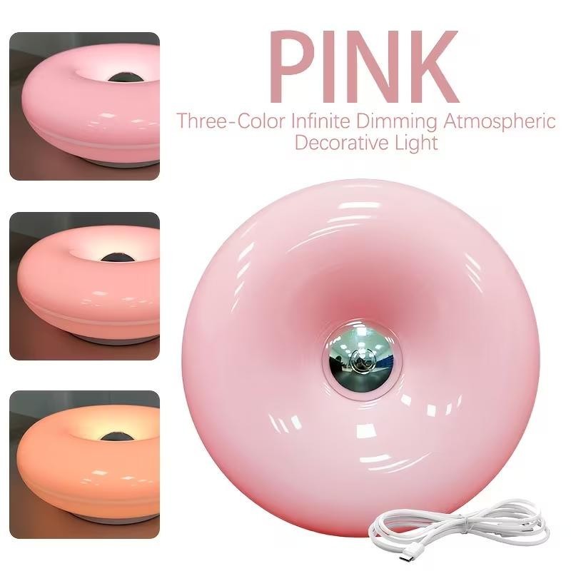 Aesthetic Doughnut Night Lamp-3 Cozy Ambient Light,Touch Control,Acrylic lampsha